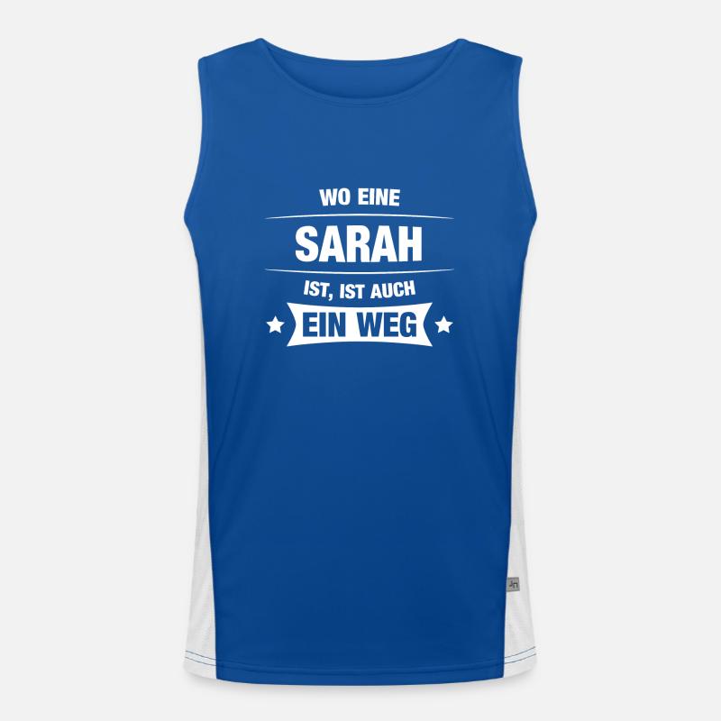 SARAH Spruch Geschenkidee Geburtstag Witzig Cool Funktionelles Kontrast-Tank Top für Männer 