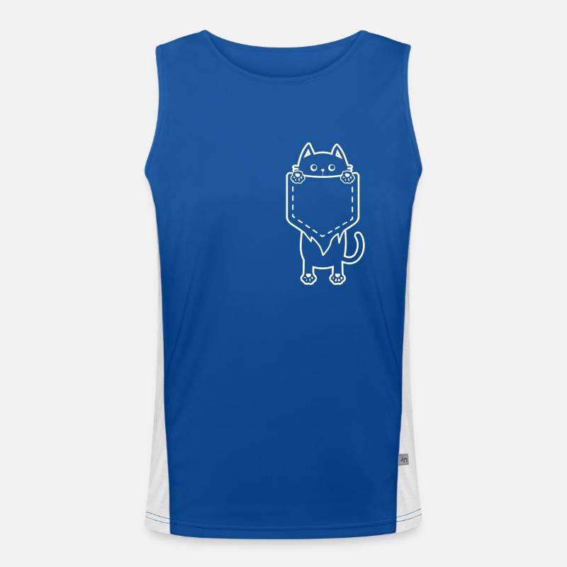 Chat mignon de poche cadeau d'amant de chat Débardeur respirant contrasté Homme 