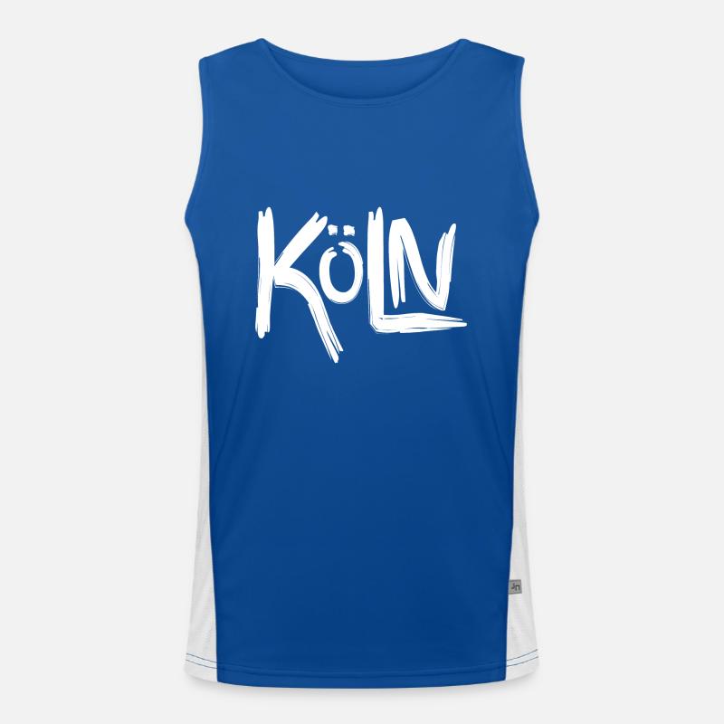 Köln Kölle oder Colonia, Stadt am Rhing mit Dom Funktionelles Kontrast-Tank Top für Männer 