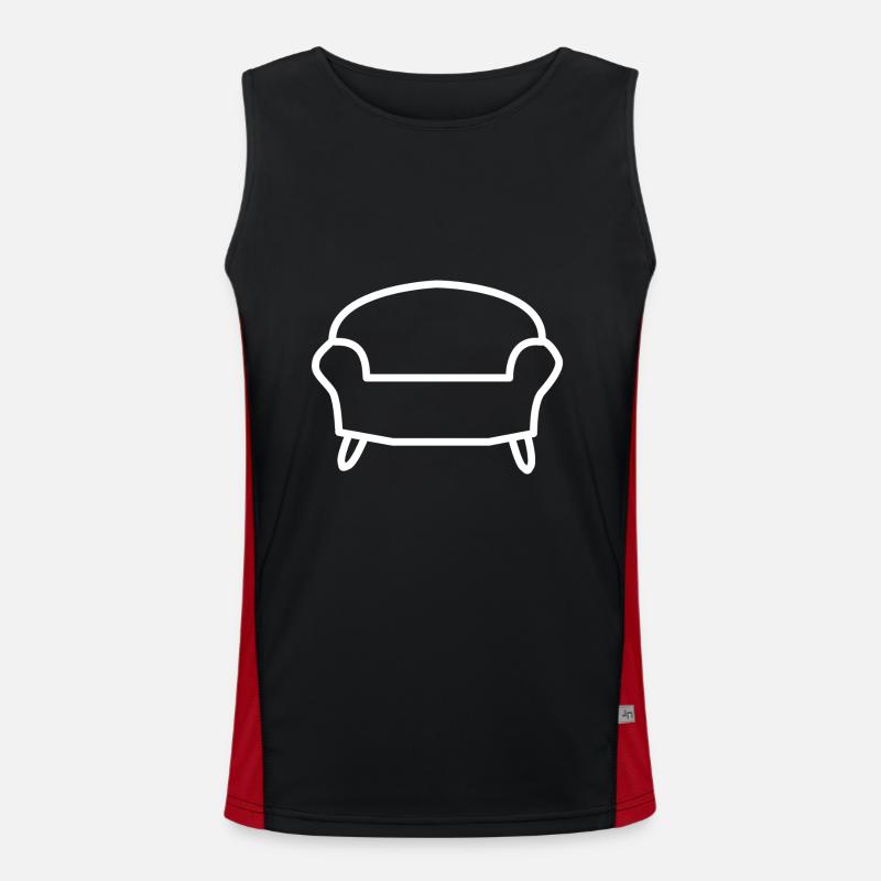 Couch sofa gift idea - Men's Functional Contrast Tank Top - black/red