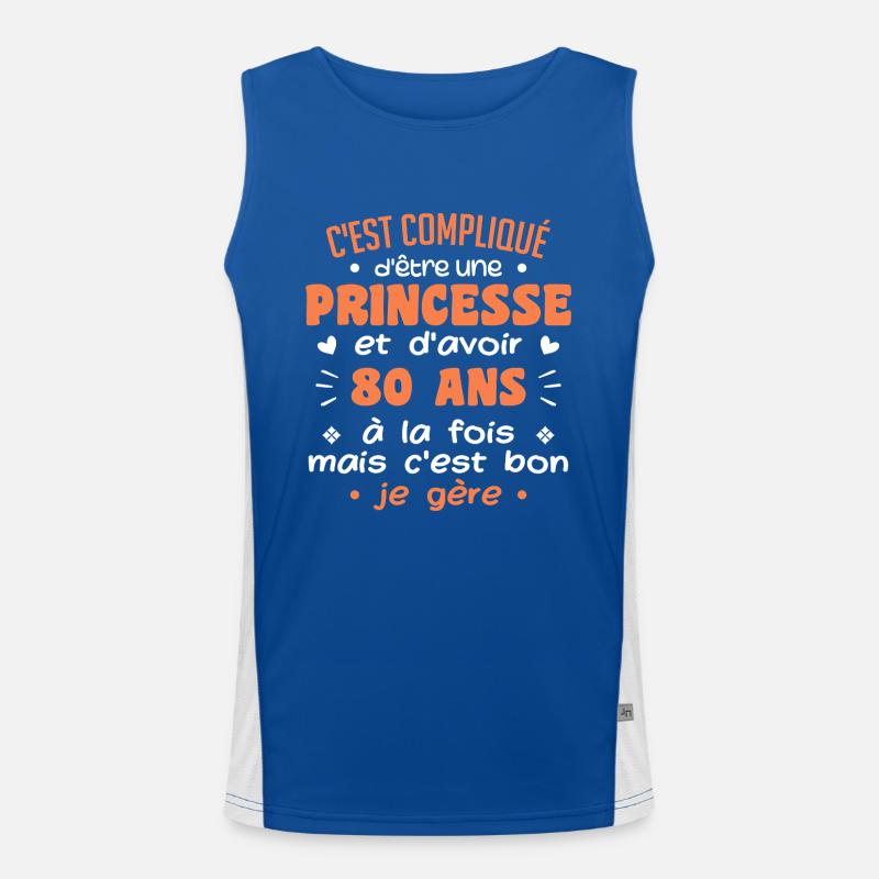 Femme Princesse Anniversaire 80 Ans Débardeur respirant contrasté Homme 
