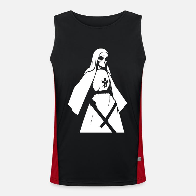Wagen Sie sich mutig ins Unbekannte mit Horror Nun, Funktionelles Kontrast-Tank Top für Männer 