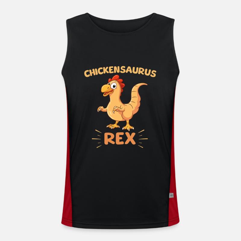 Chickensaurus Rex - Chicken Design Men's Functional Contrast Tank Top 
