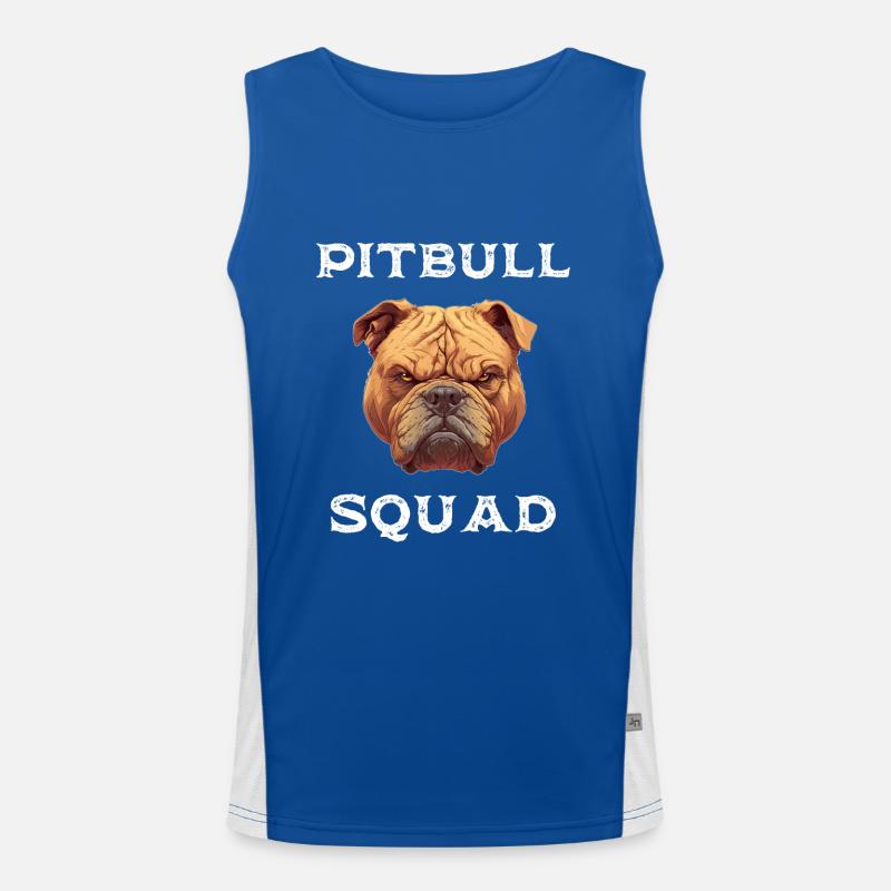 Pitbull Squad - Dog Design Men's Functional Contrast Tank Top 