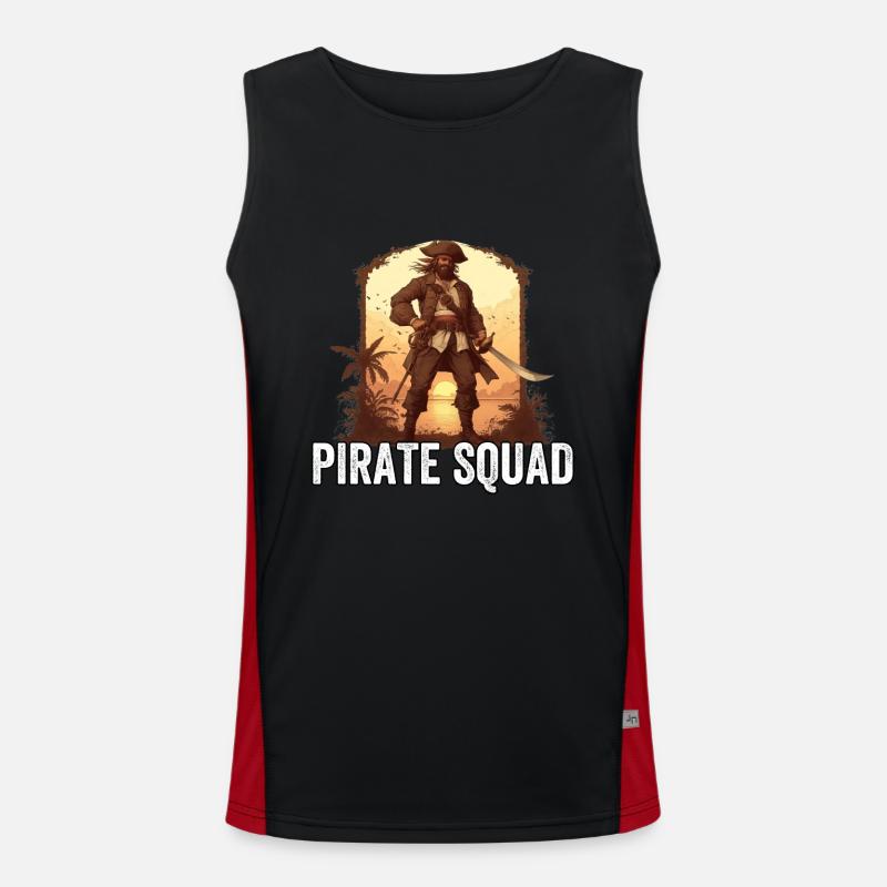 Pirate Squad - Pirate Design Men's Functional Contrast Tank Top 