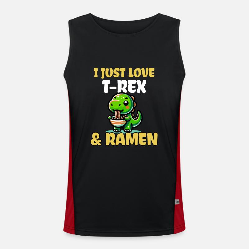 J’adore le T-Rex et les Ramen Débardeur respirant contrasté Homme 