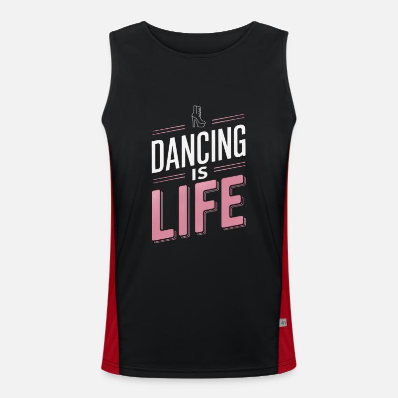 Dancing Is Life Funktionelles Kontrast-Tank Top für Männer 