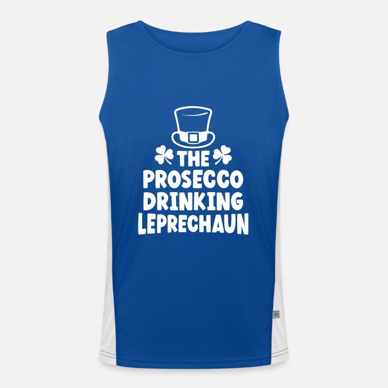 The Prosecco Drinking Leprechaun Men's Functional Contrast Tank Top 