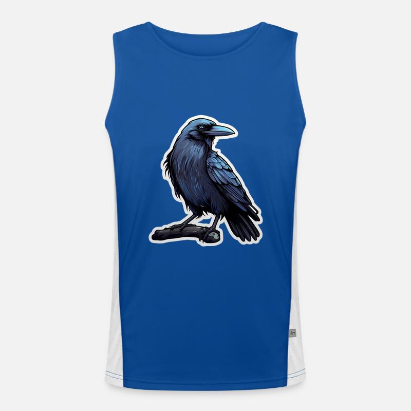 Krähe Rabe Funktionelles Kontrast-Tank Top für Männer 