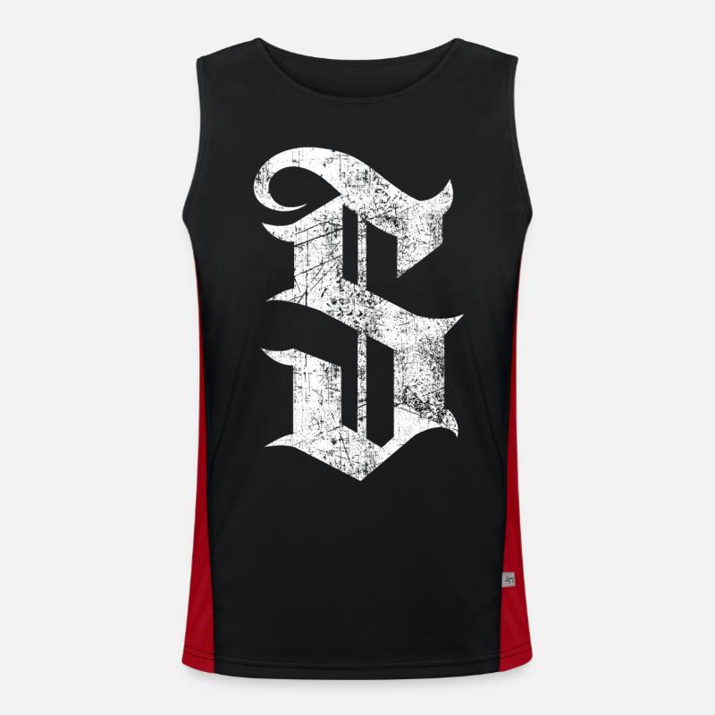 T-Shirt-Alphabet Initiale S Funktionelles Kontrast-Tank Top für Männer 
