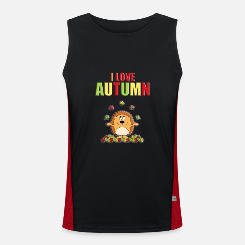ICH LIEBE DEN HERBST - IGEL - TIER - BLÄTTER Funktionelles Kontrast-Tank Top für Männer 
