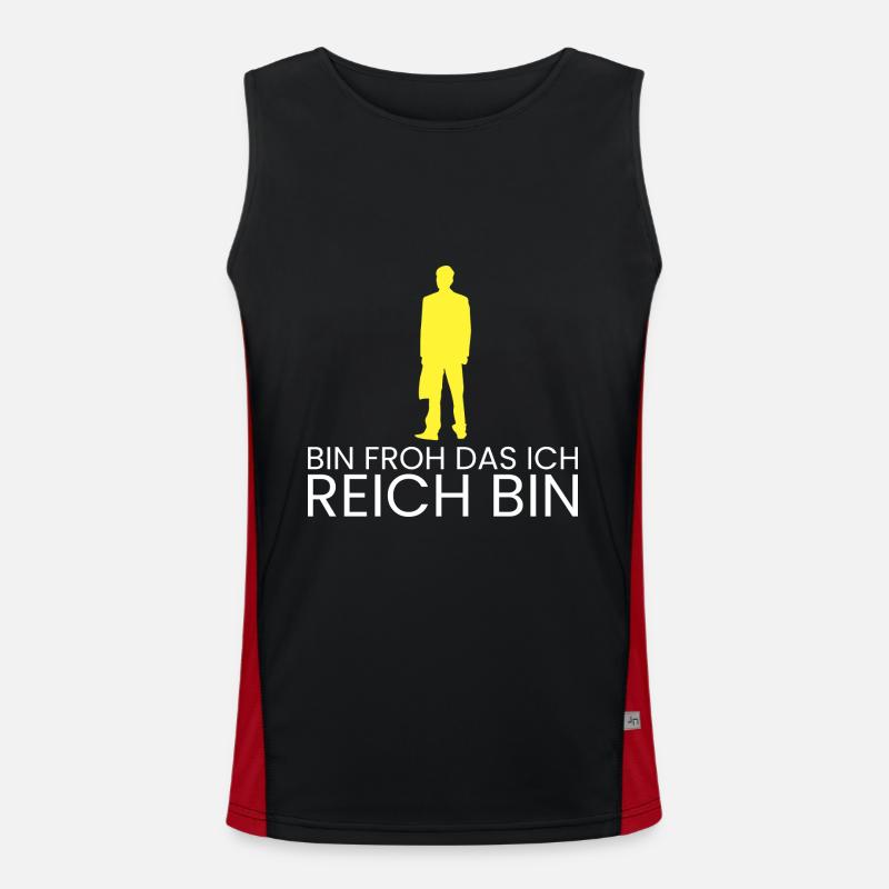 bin froh das ich reich bin Funktionelles Kontrast-Tank Top für Männer 