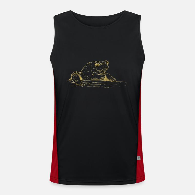 Illustrated designs with toad - Men's Functional Contrast Tank Top  - black/red