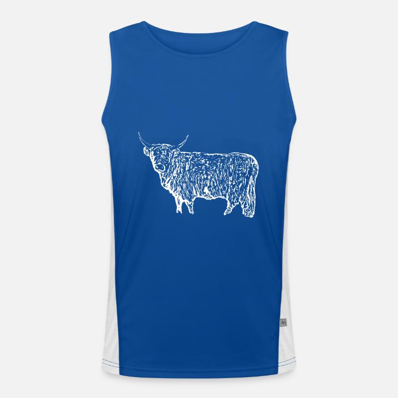 Scottish Highland Cattle Cow Beef Débardeur respirant contrasté Homme 