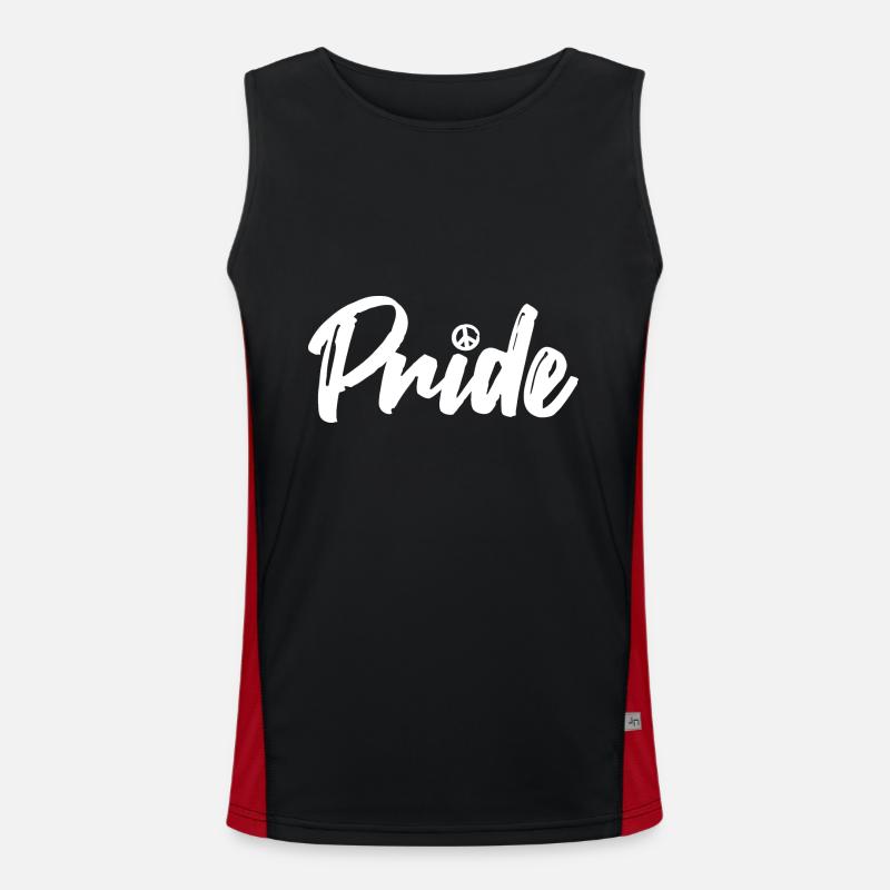 Pride Peace - Men's Functional Contrast Tank Top  - black/red