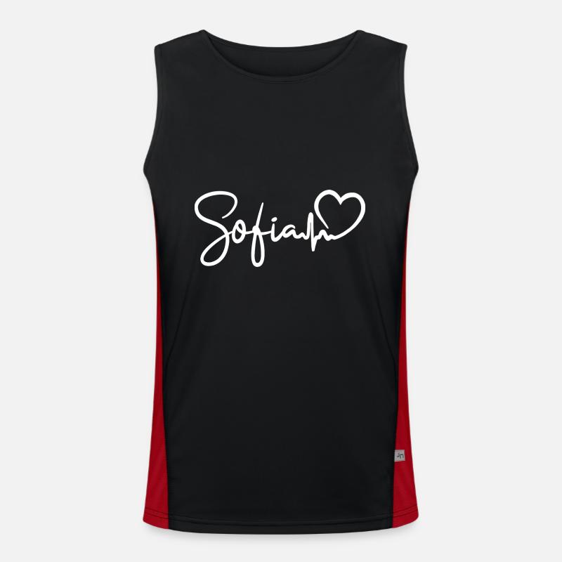 Sofia Heartbeat Bulgaria Sofia - Men's Functional Contrast Tank Top  - black/red