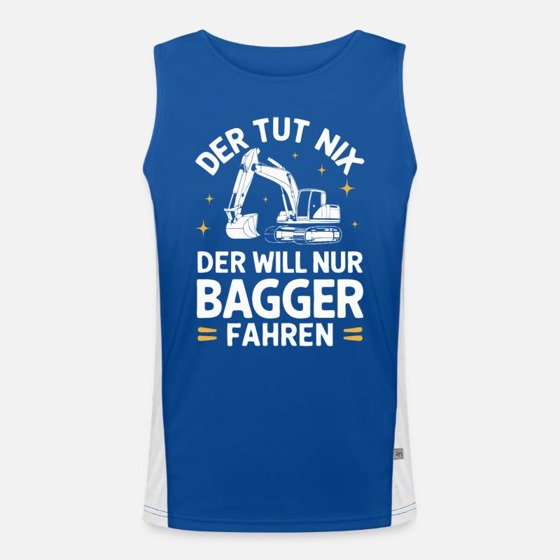 Baggerfahrer Bauarbeiter Baustelle Baumaschine Funktionelles Kontrast-Tank Top für Männer 