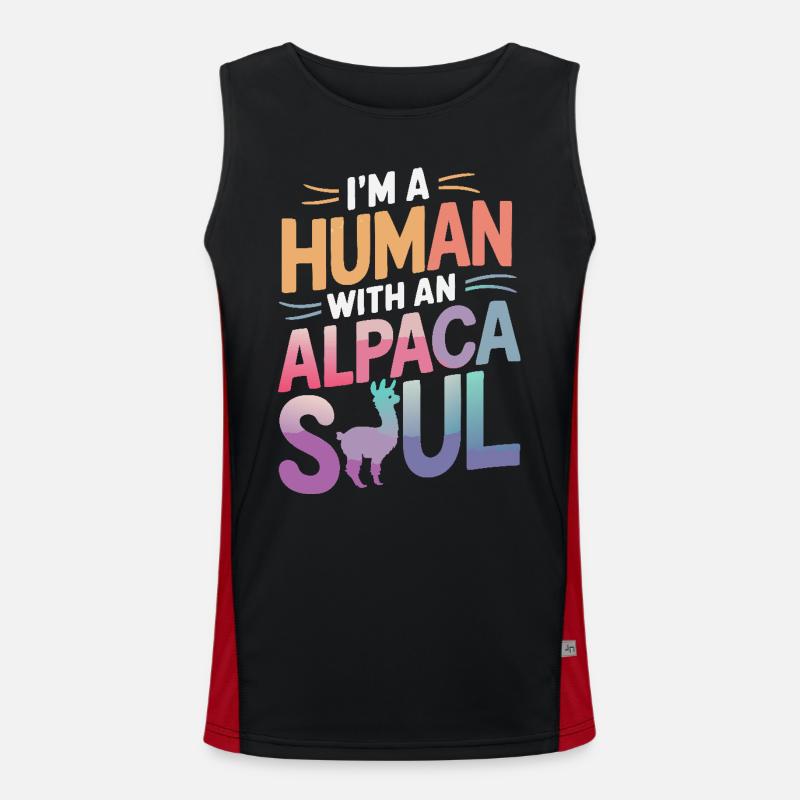 Alpaka Llama Funktionelles Kontrast-Tank Top für Männer 