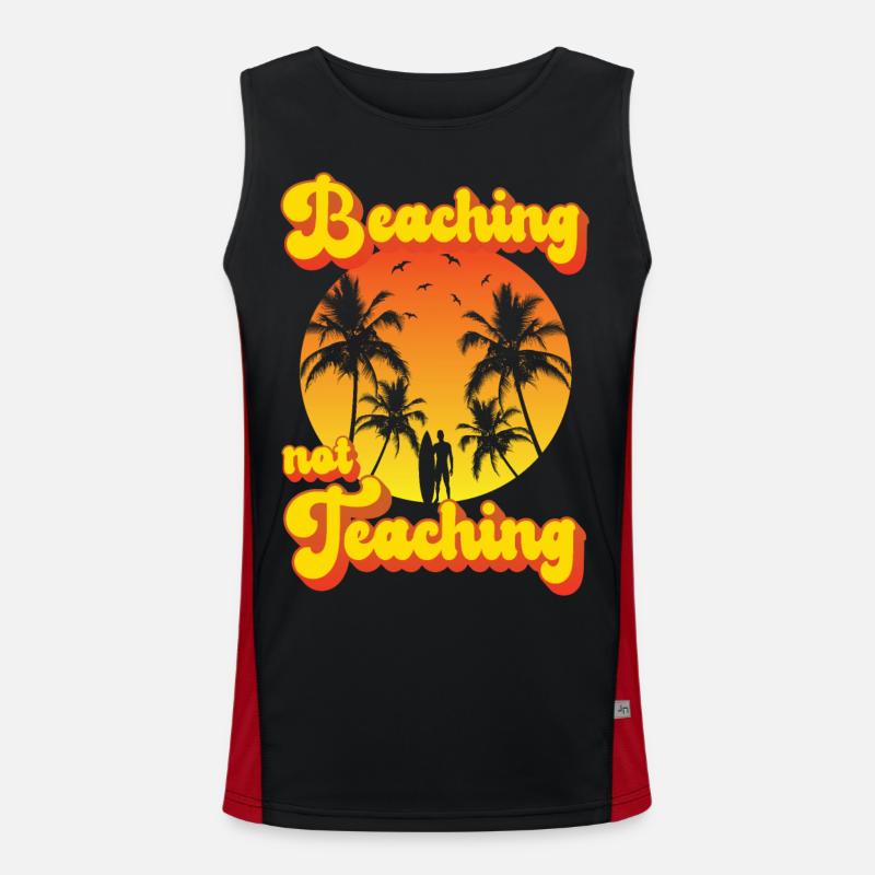 Beaching not Teaching Funktionelles Kontrast-Tank Top für Männer 
