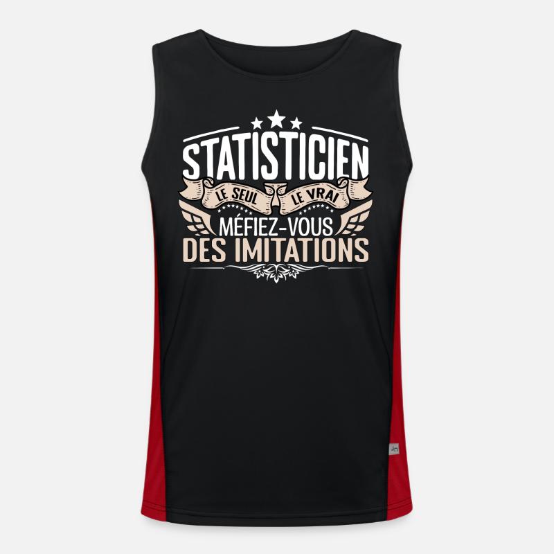 Statisticien le seul Statisticien le vrai Statisti Débardeur respirant contrasté Homme 
