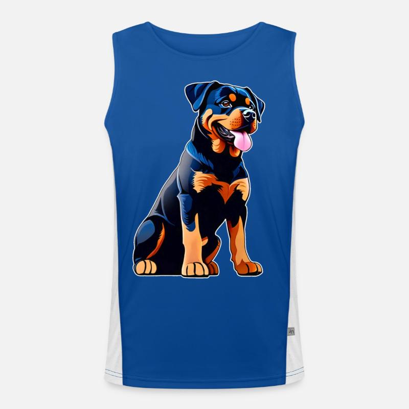 Rottweiler mignon dans un style comique Débardeur respirant contrasté Homme 