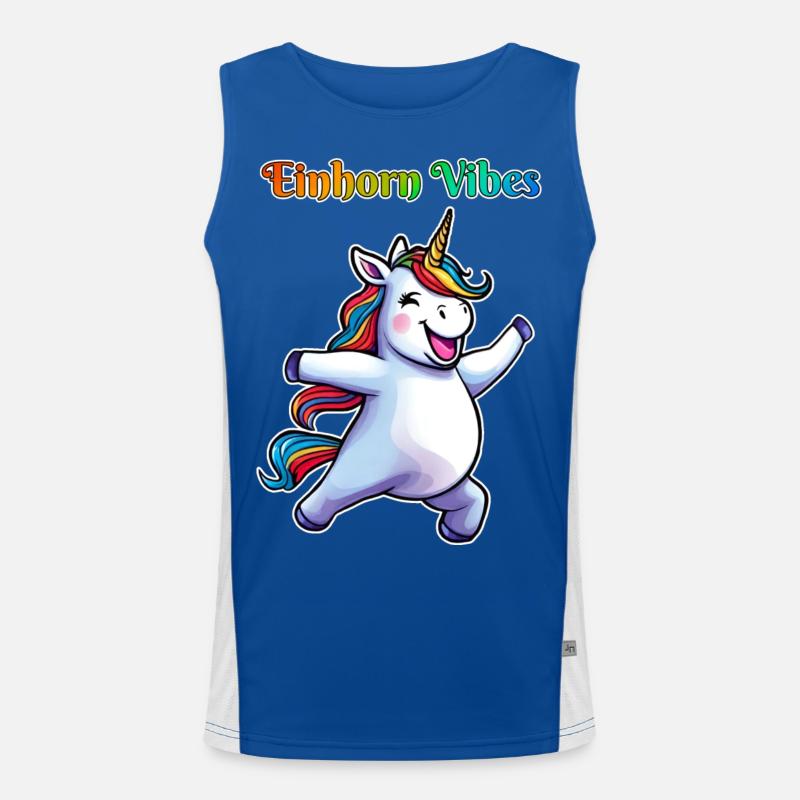 Tanzendes Einhorn Vibes Funktionelles Kontrast-Tank Top für Männer 