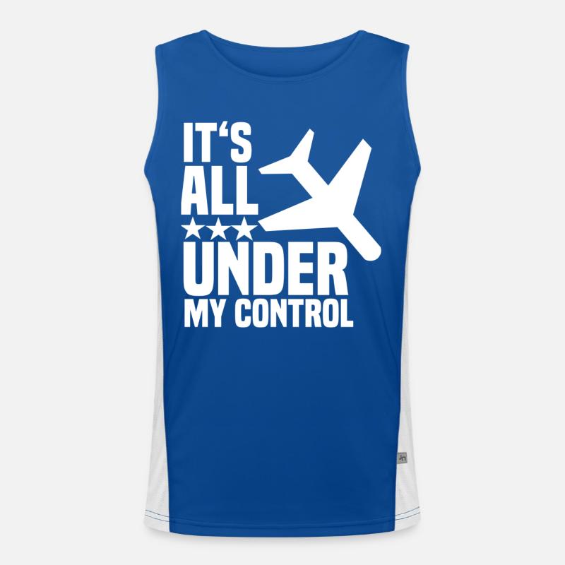 Pilot Flugzeug Cockpit Flugbegleiter Stewardess Funktionelles Kontrast-Tank Top für Männer 