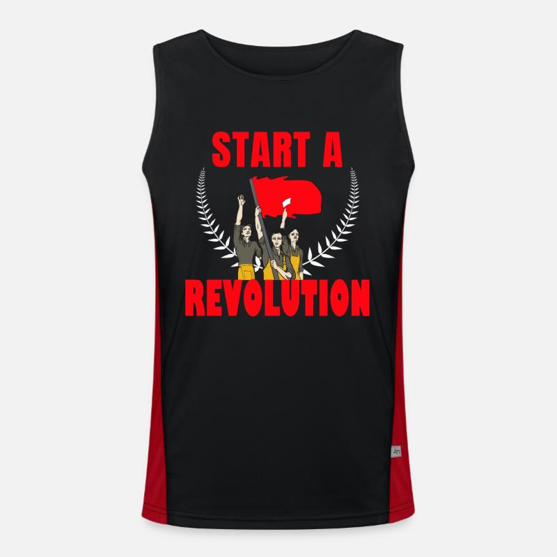 Start a revolution communism Men's Functional Contrast Tank Top 