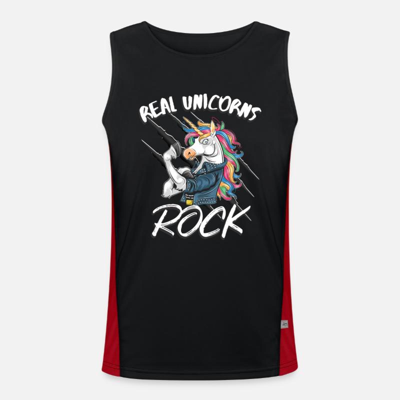 Einhorn Rocker echte Einhörner rocken Funktionelles Kontrast-Tank Top für Männer 