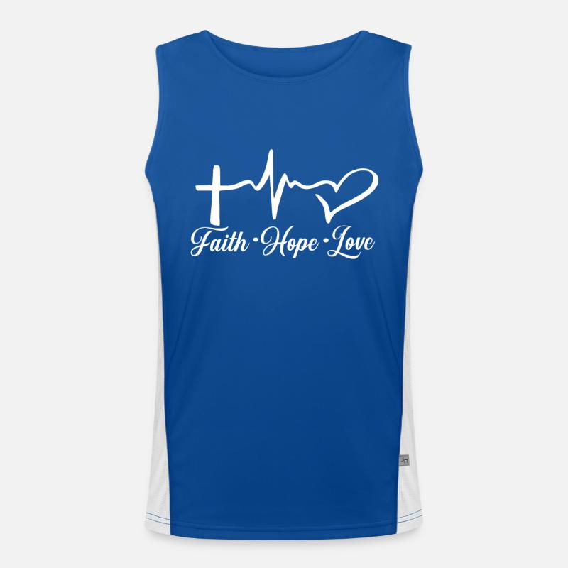 Glaube Liebe Hoffung Funktionelles Kontrast-Tank Top für Männer 