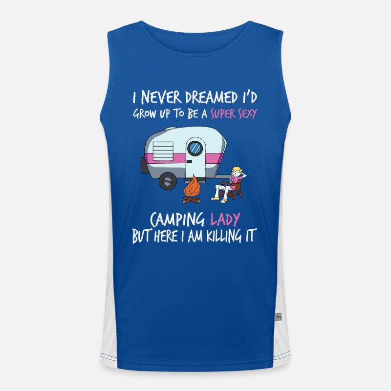 Camping campsite caravan camp Men's Functional Contrast Tank Top 