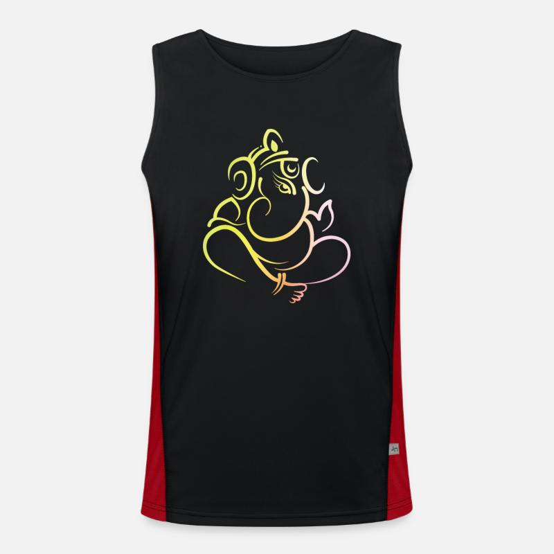 Ganesh indischer Elfefantengott Funktionelles Kontrast-Tank Top für Männer 