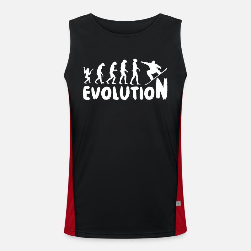 Snowboard Evolution Snowboard Snowboarder Winter Funktionelles Kontrast-Tank Top für Männer 