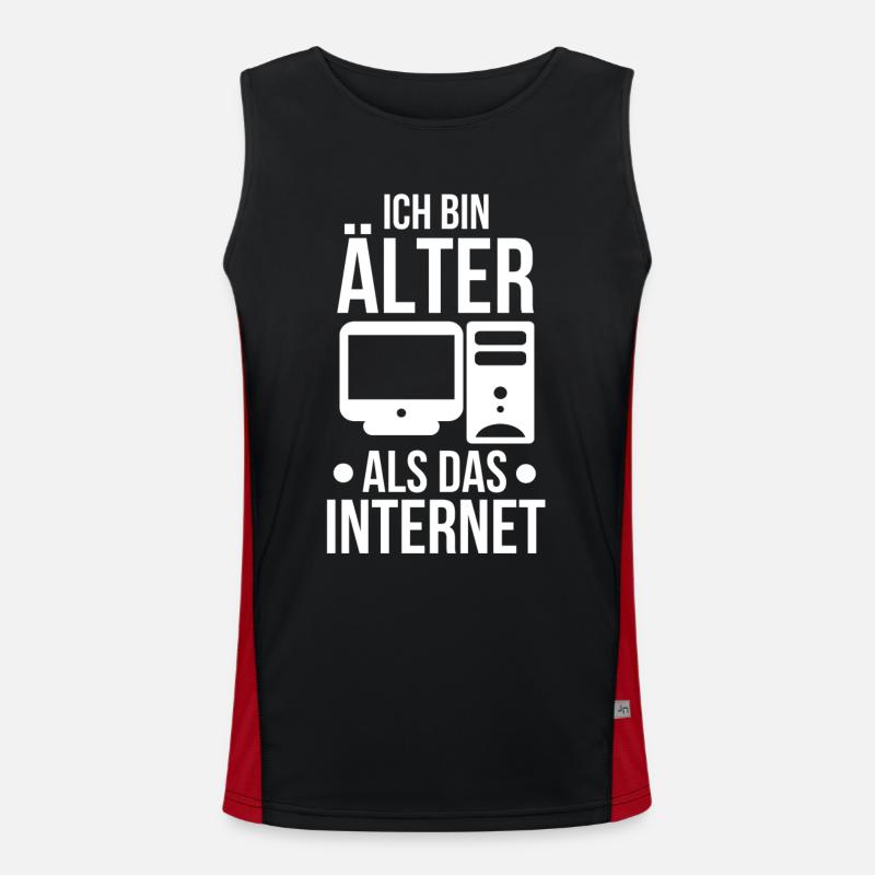 Ich bin älter als das Internet Funktionelles Kontrast-Tank Top für Männer 