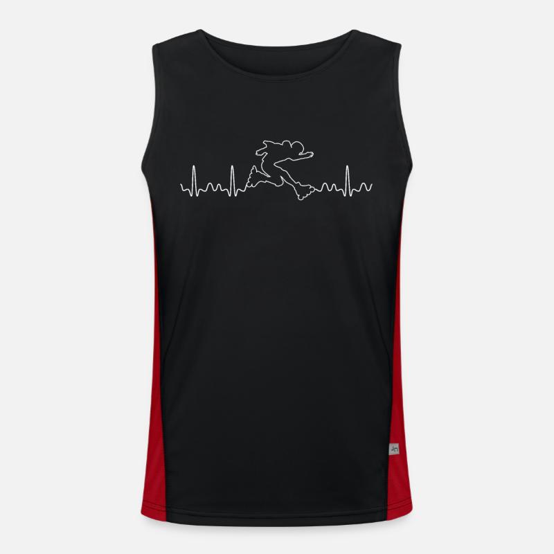 Inline skater evolution - Men's Functional Contrast Tank Top  - black/red