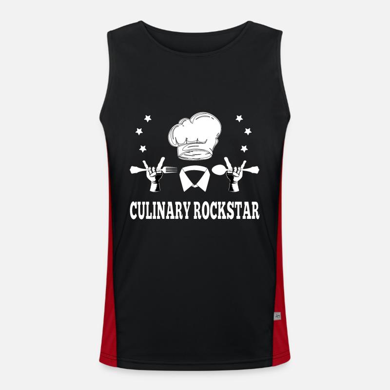 Cooking Star - Chef Gift - Men's Functional Contrast Tank Top  - black/red