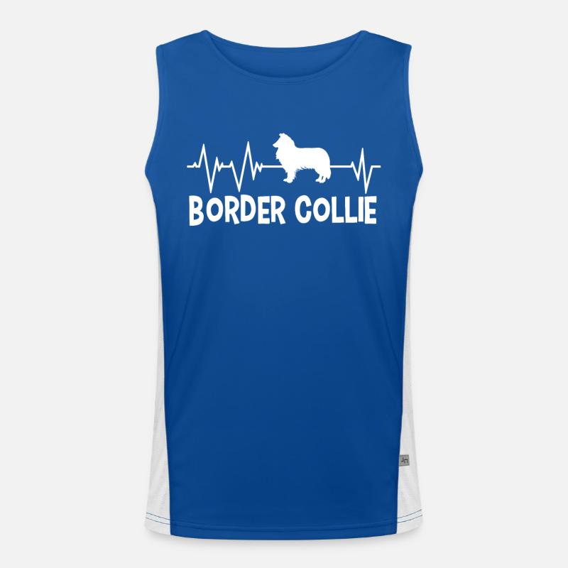 Border Collie Terrier Herzschlag Funktionelles Kontrast-Tank Top für Männer 