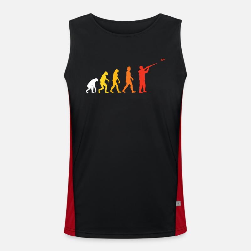 Clay pigeon shooting evolution - Men's Functional Contrast Tank Top  - black/red