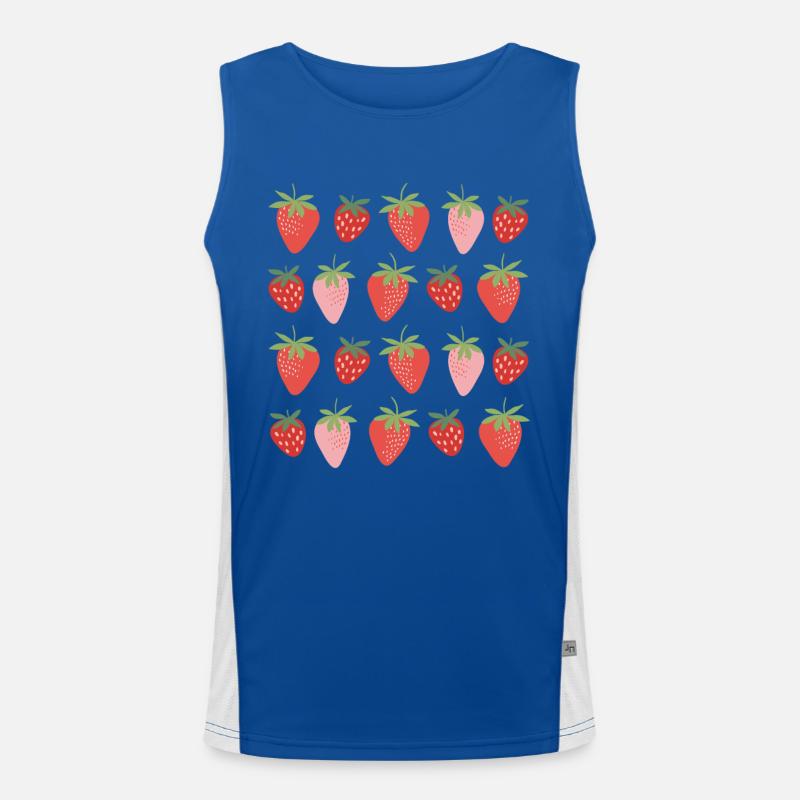 Erdbeeren Funktionelles Kontrast-Tank Top für Männer 