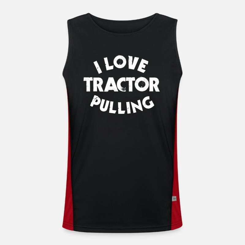 Tractor Pulling - Men's Functional Contrast Tank Top  - black/red