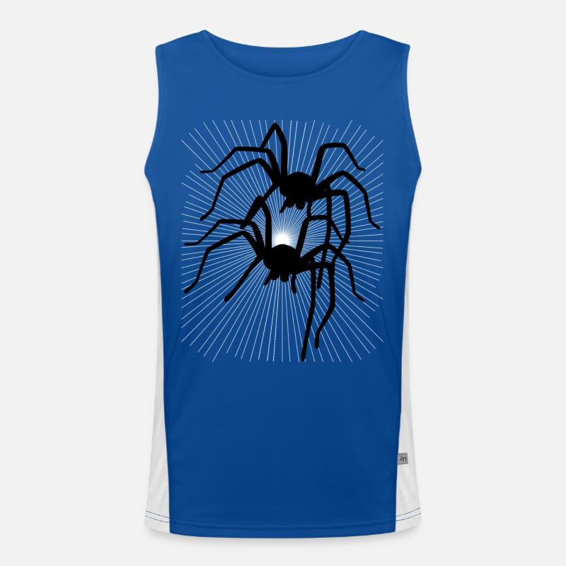 Spider Spiders Animals Crawling Disgust Horror Men's Functional Contrast Tank Top 