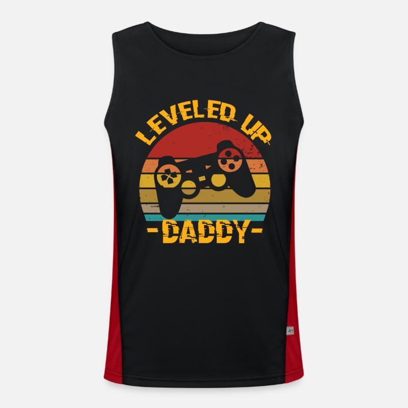 Level Up Daddy Papa Papa Geburtstag Papa Funktionelles Kontrast-Tank Top für Männer 