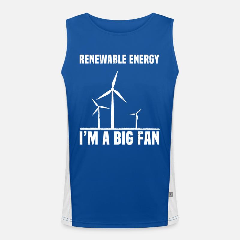 Renewable Energy Wind Turbine Men's Functional Contrast Tank Top 