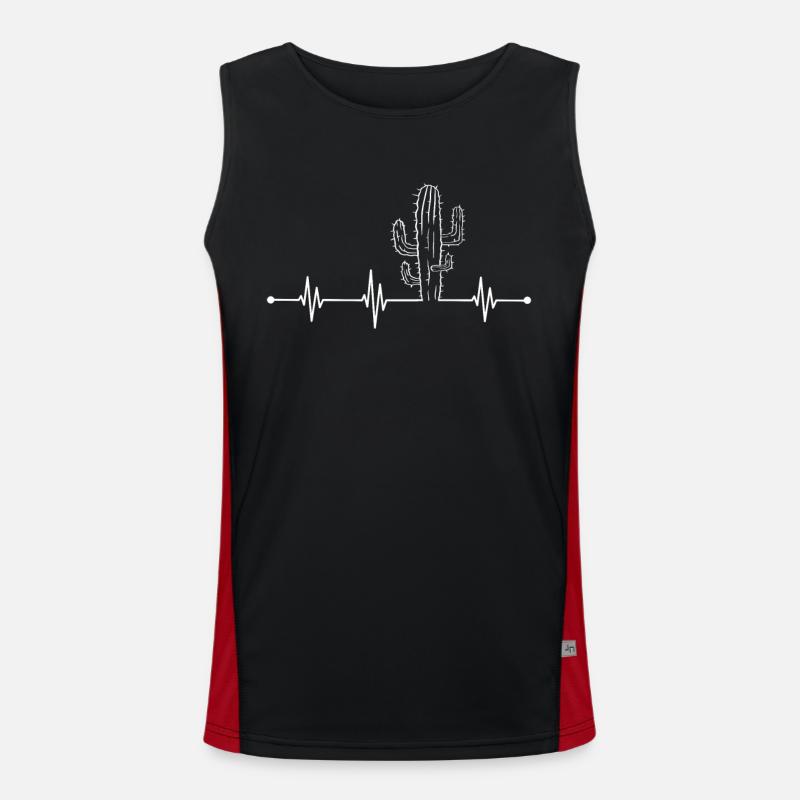 Cactus heartbeat Men's Functional Contrast Tank Top 