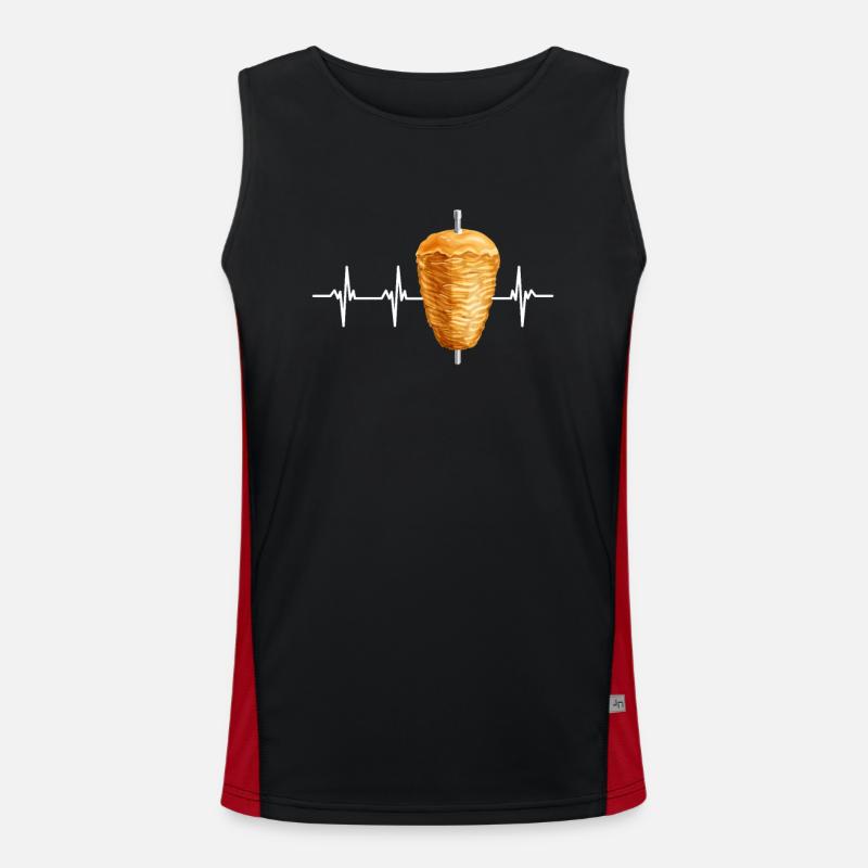 Doner Kebab Kebab Heartbeat Pulse Men's Functional Contrast Tank Top 