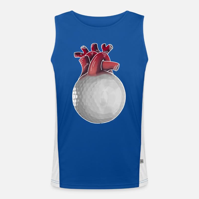 Golfer Herz lustiger Golfball Golf Geschenk Funktionelles Kontrast-Tank Top für Männer 