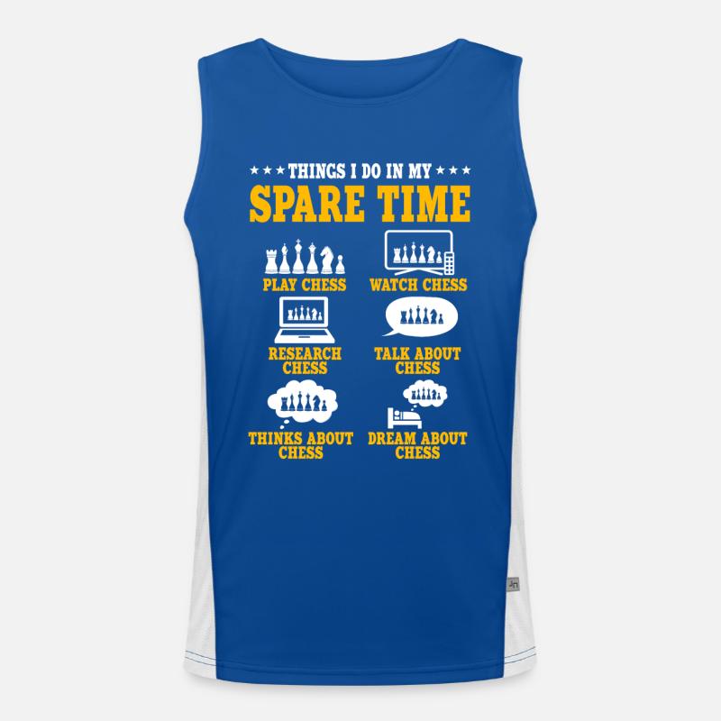 Schach Geschenk Funktionelles Kontrast-Tank Top für Männer 