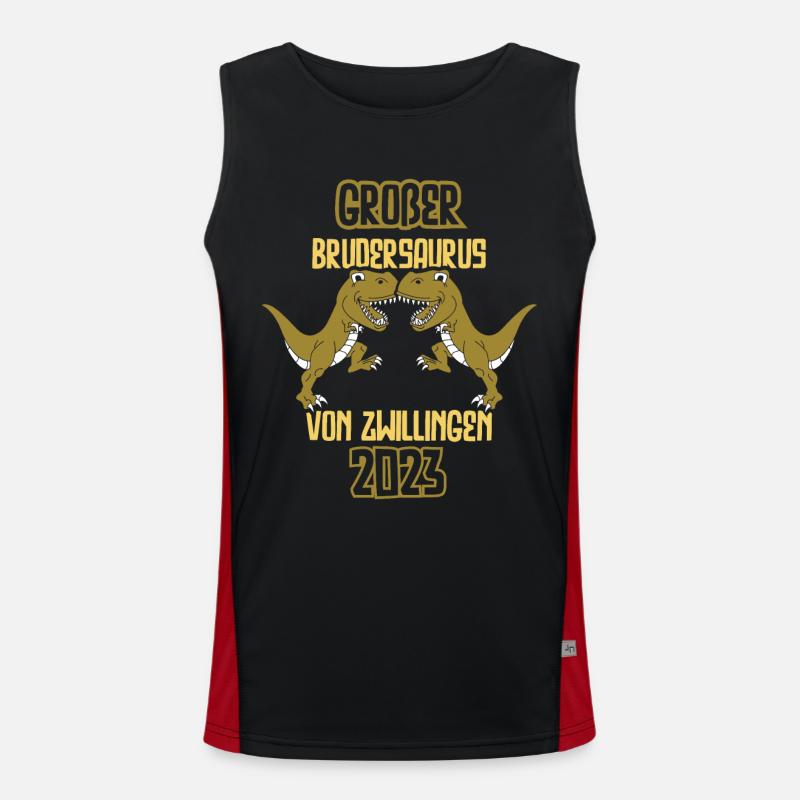 Großer Bruder 2023 Großer Zwillinge Brudersaurus Funktionelles Kontrast-Tank Top für Männer 