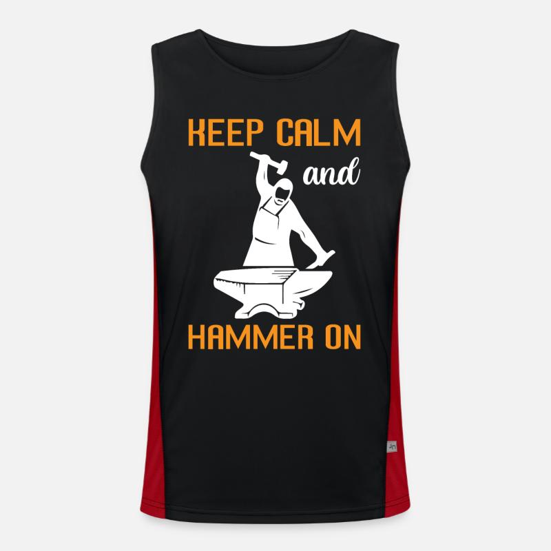 Keep calm and hammer on Funktionelles Kontrast-Tank Top für Männer 