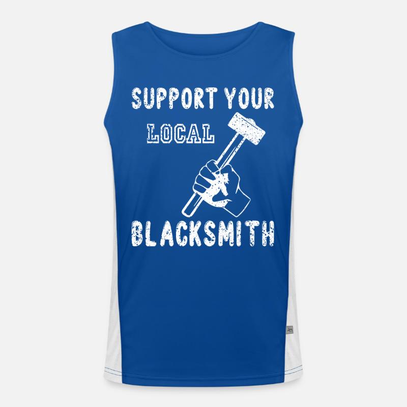 Support your local blacksmith Funktionelles Kontrast-Tank Top für Männer 